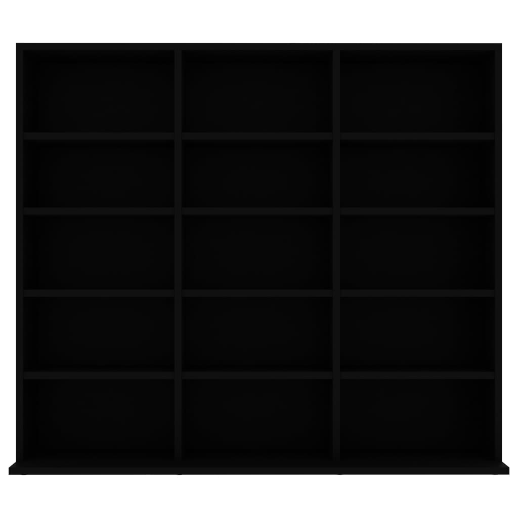 vidaXL Armário para CD 102x23x89,5 cm contraplacado preto
