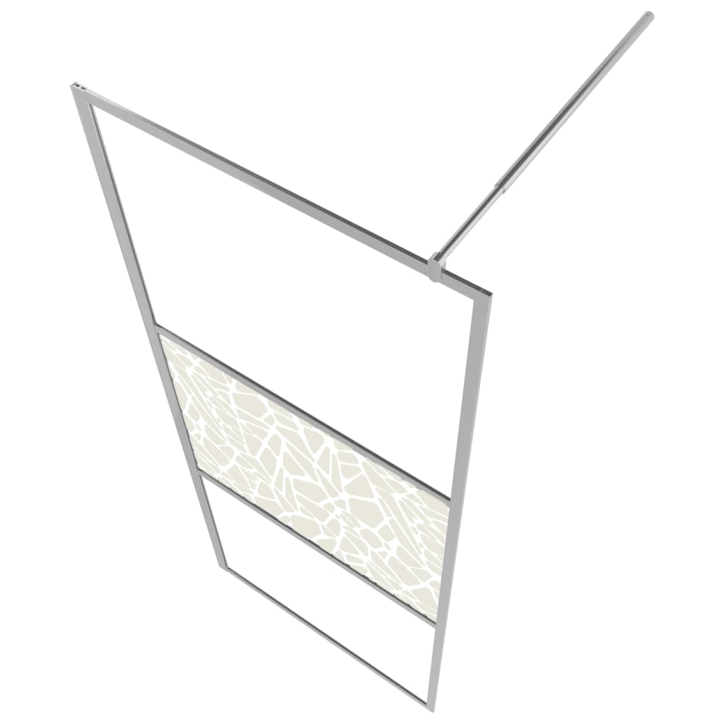 vidaXL Divisória de chuveiro com prateleira vidro ESG/alumínio cromado