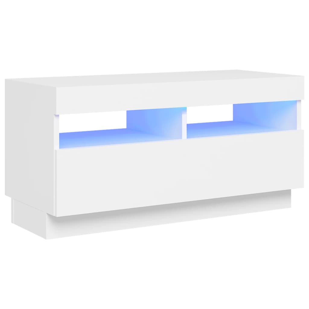 vidaXL Móvel de TV com luzes LED 80x35x40 cm branco
