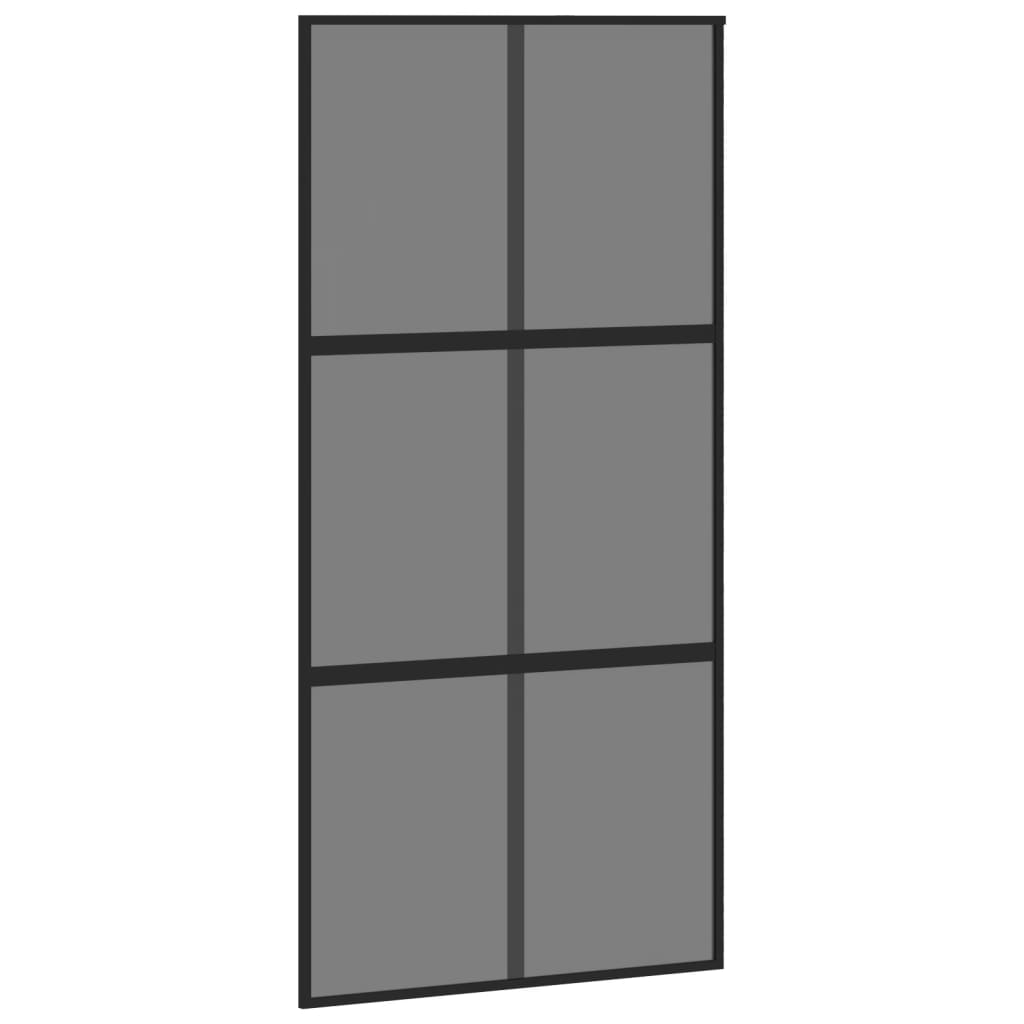 vidaXL Porta deslizante 102,5x205 cm vidro temperado e alumínio preto