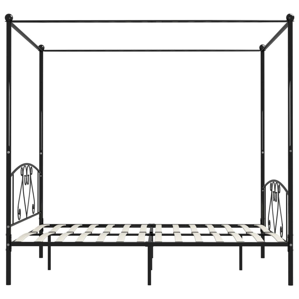 vidaXL Estrutura de cama com dossel 200x200 cm metal preto