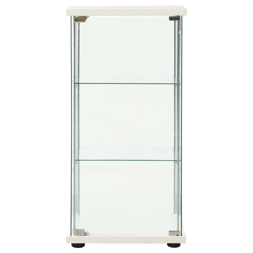 vidaXL Armário de arrumação vidro temperado branco