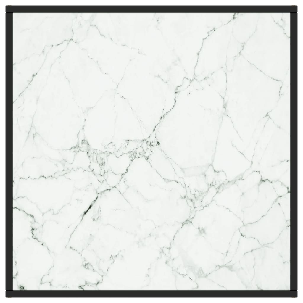 vidaXL Mesa de centro 80x80x35 cm vidro mármore branco