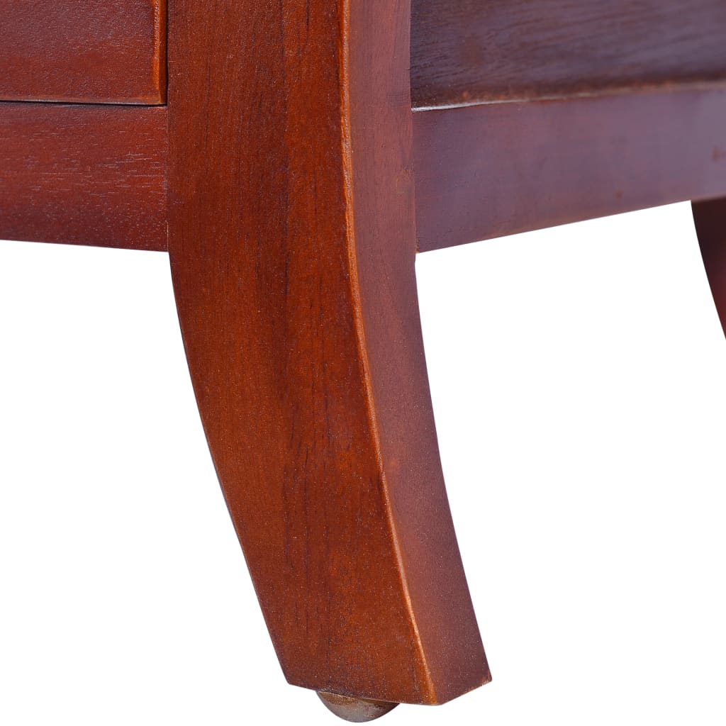 vidaXL Mesa de cabeceira madeira mogno maciça castanho clássico