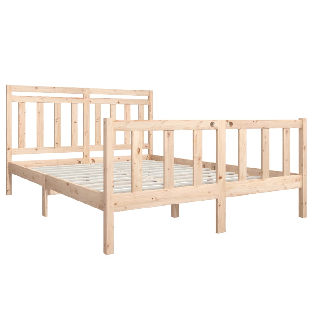 vidaXL Estrutura de cama king size 150x200 cm madeira maciça