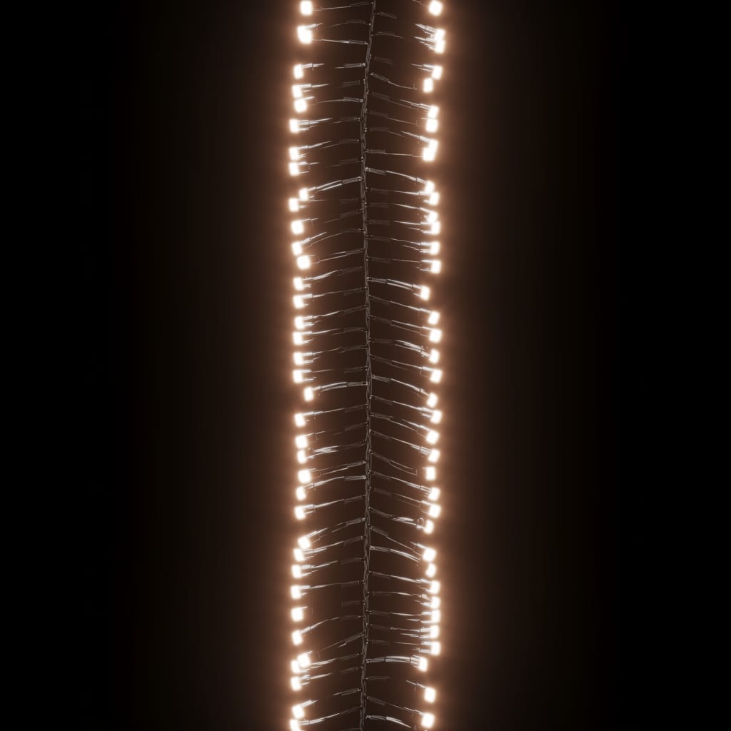 vidaXL Cordão de luzes agrupadas 400 luzes LED 7,4 m PVC branco quente