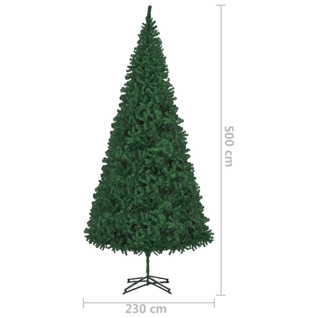 vidaXL Árvore Natal artificial pré-iluminada c/ bolas/LEDs 500cm verde