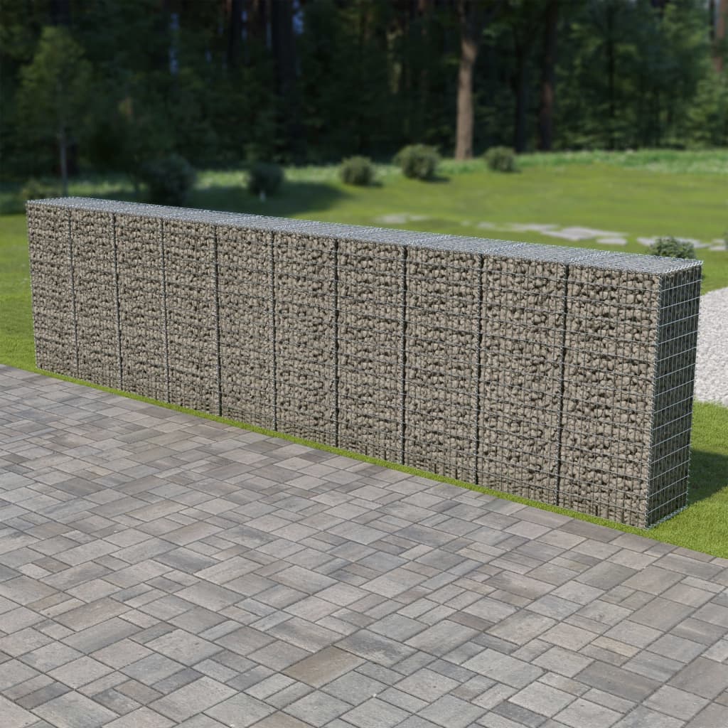vidaXL Muro gabião com tampas aço galvanizado 600x50x150 cm