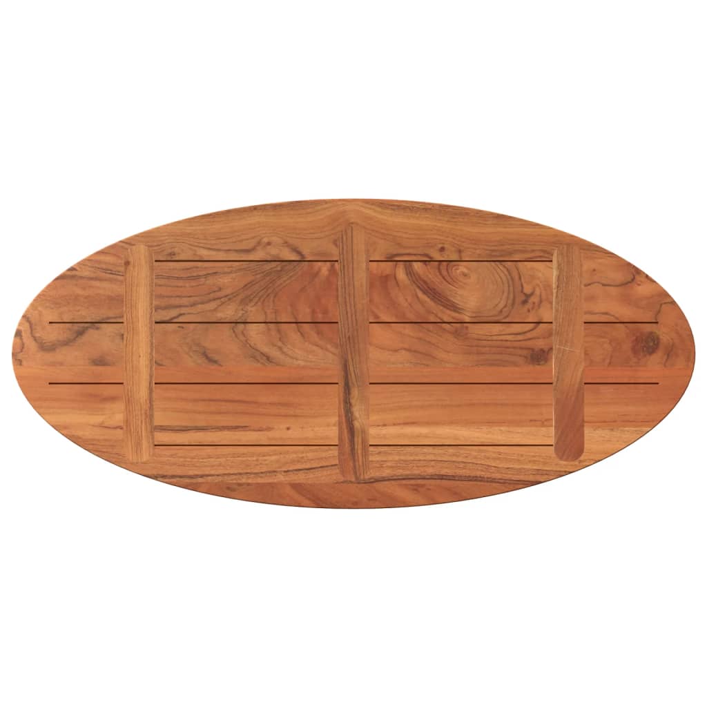 vidaXL Tampo de mesa oval 110x50x2,5 cm madeira de acácia maciça