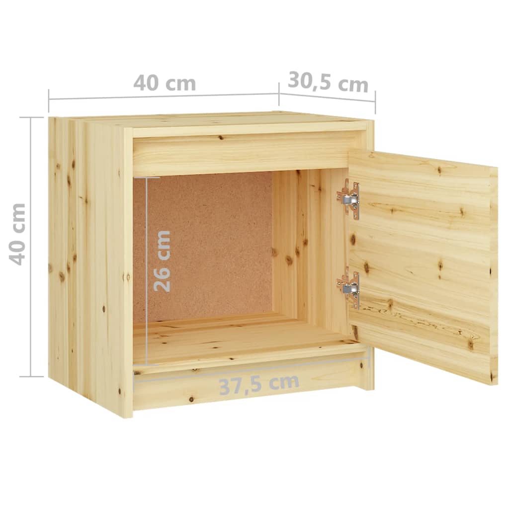 vidaXL Mesas de cabeceira 2 pcs 40x30,5x40 cm madeira de abeto maciça