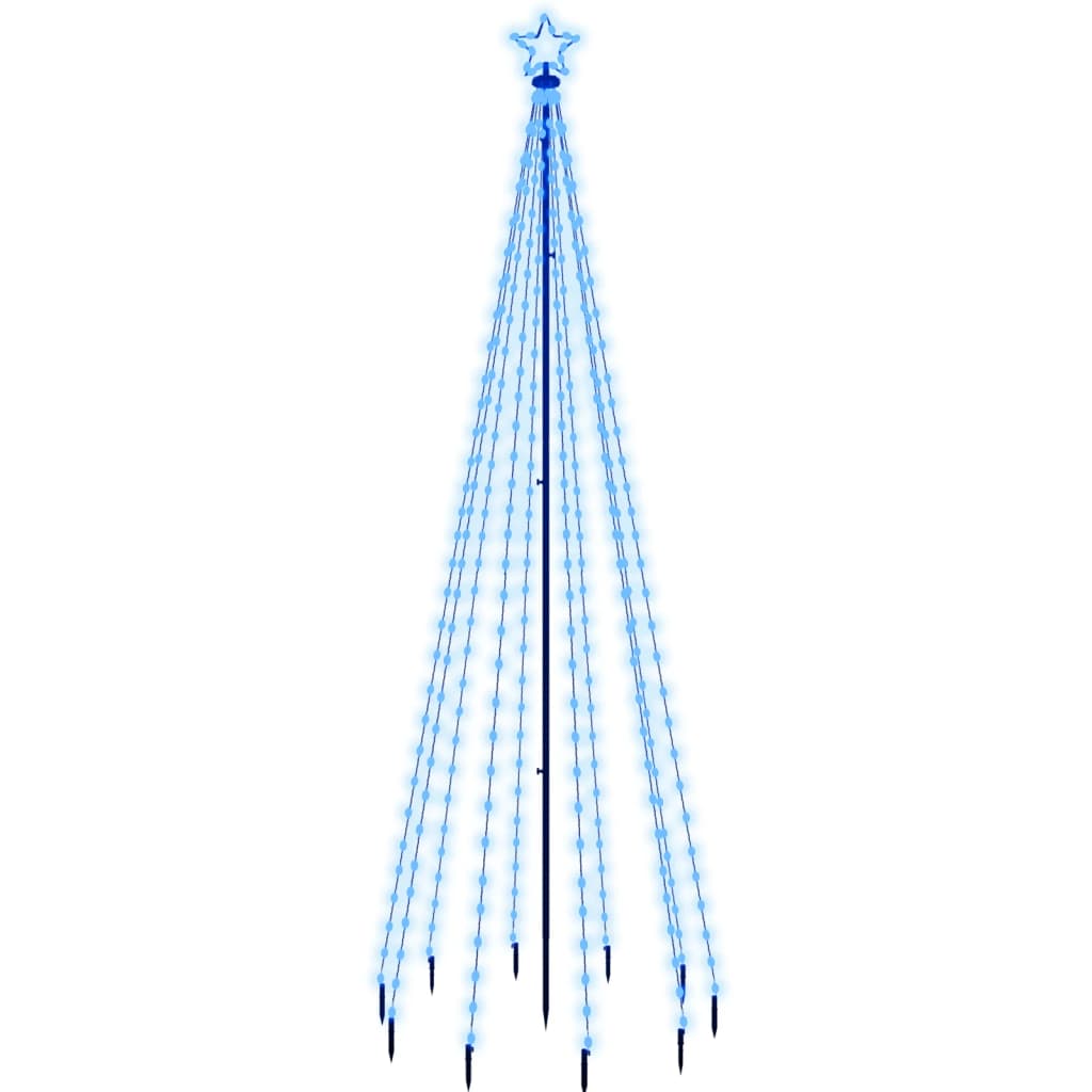 vidaXL Árvore de Natal com espigão 310 luzes LED 300 cm azul