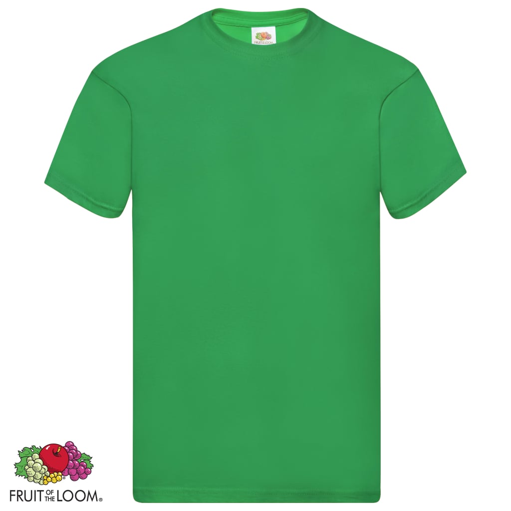 Fruit of the Loom T-shirts originais 5 pcs algodão S verde