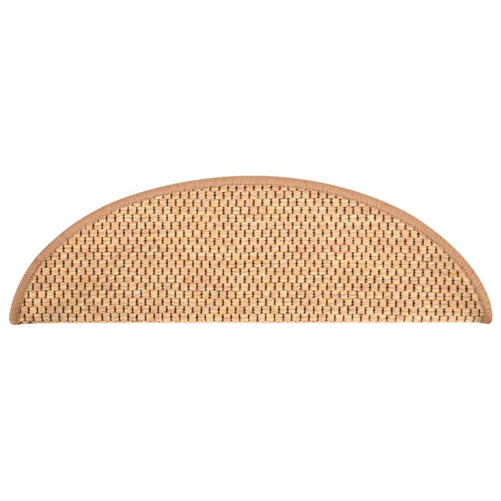 vidaXL Tapetes escada adesivos aspeto sisal 15 pcs 56x17x3 cm laranja