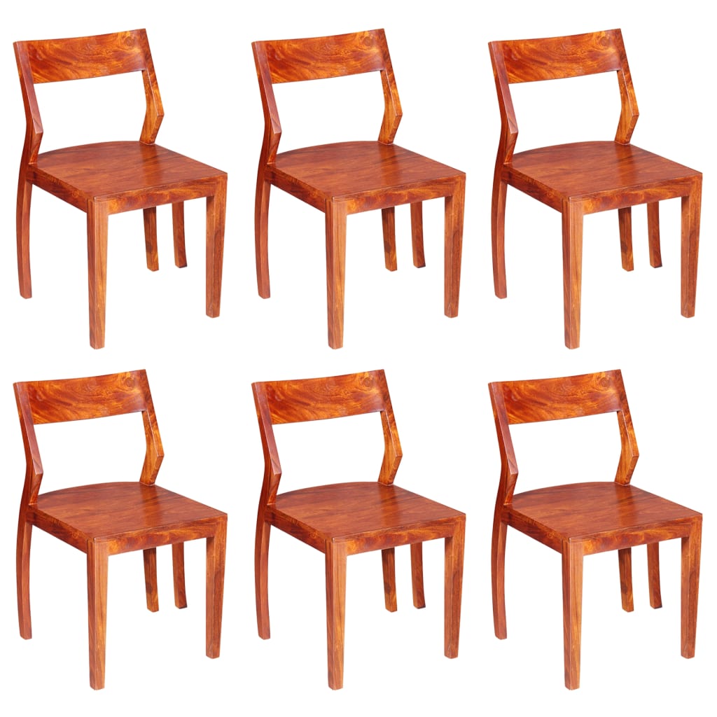 vidaXL Cadeiras de jantar 6 pcs madeira acácia e sheesham maciça