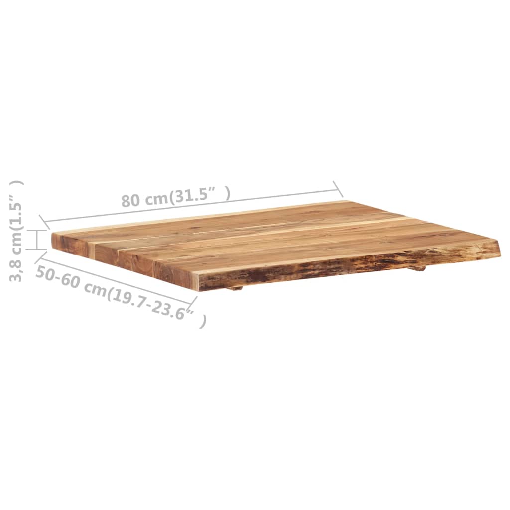 vidaXL Tampo de mesa 80x(50-60)x3,8 cm madeira de acácia maciça