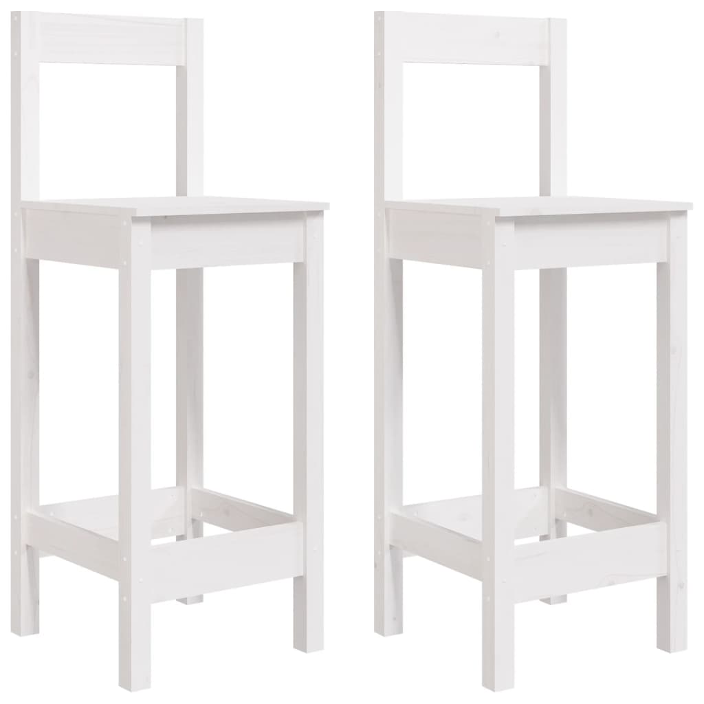 vidaXL Cadeiras de bar 2 pcs 40x41,5x112 cm pinho maciço branco