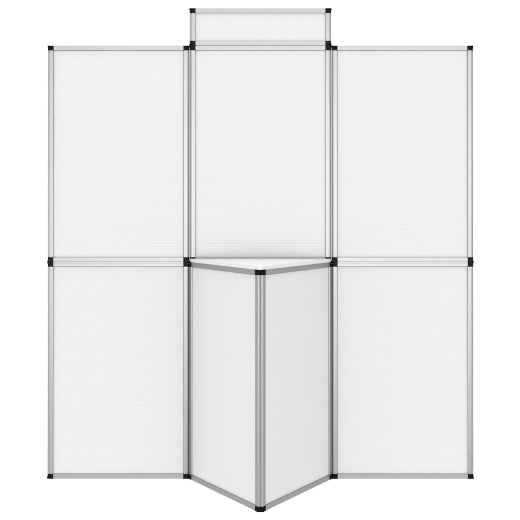 vidaXL Expositor dobrável com 8 painéis e mesa 181x200 cm branco