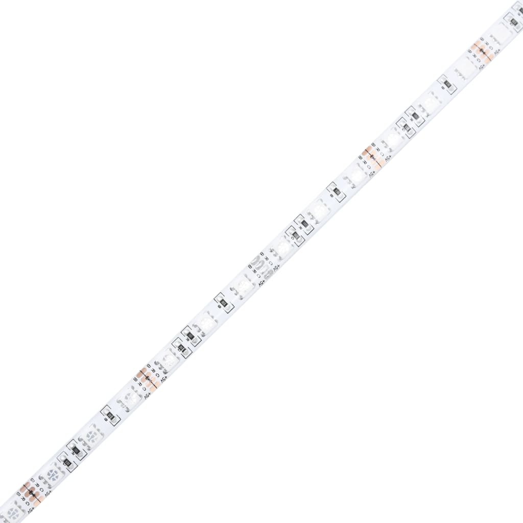 vidaXL Armário de cabeceira com luzes LED 140x16,5x103,5 cm preto