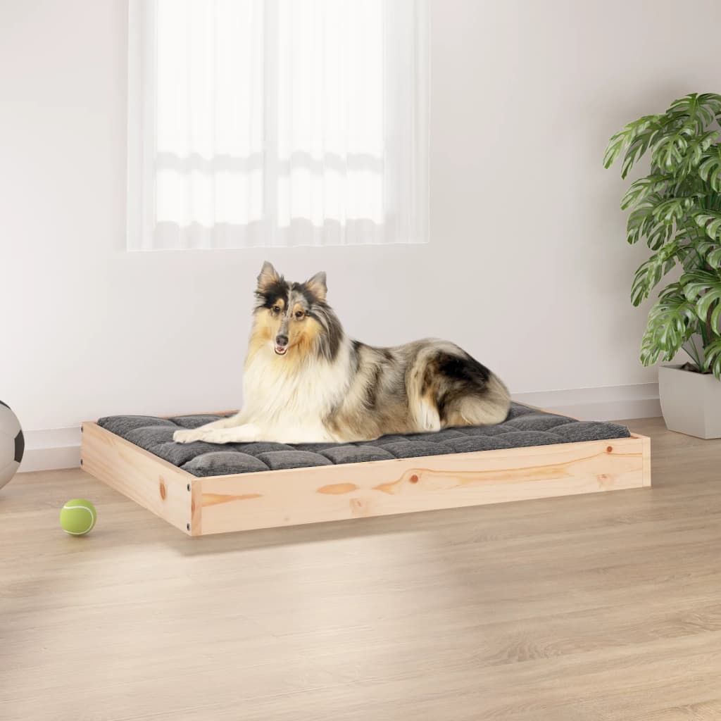 vidaXL Cama para cães 91,5x64x9 cm madeira de pinho maciça