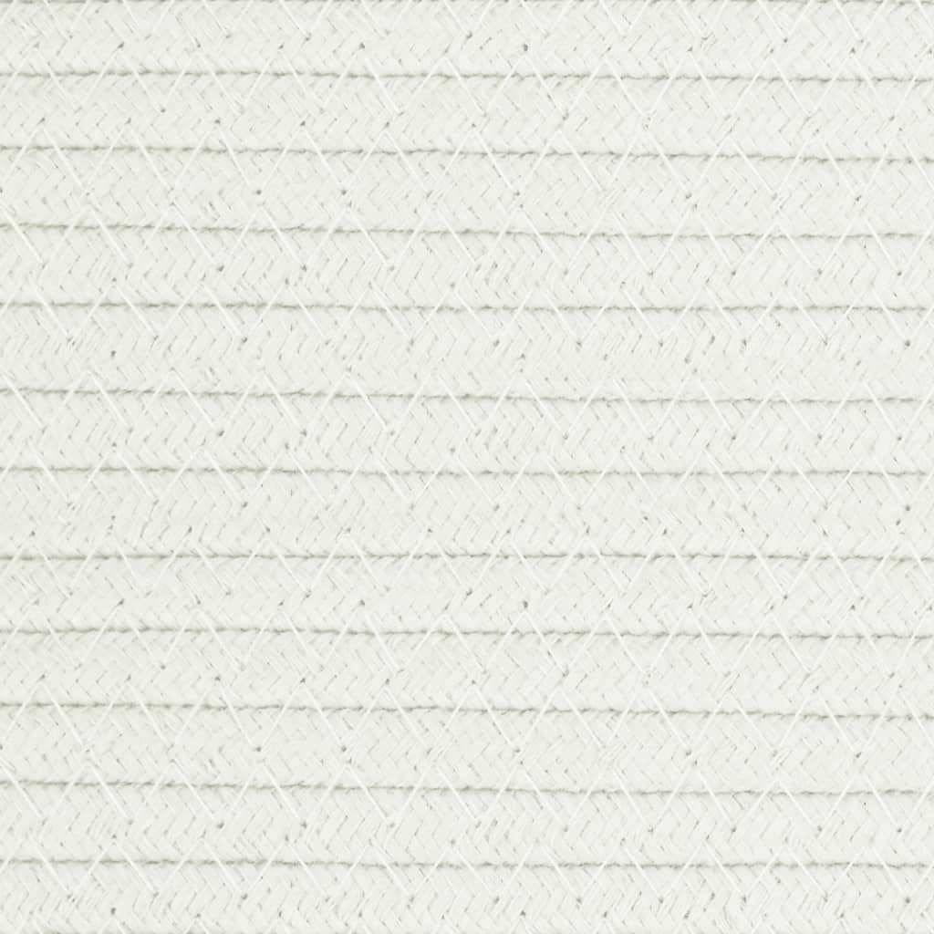 vidaXL Cesto de arrumação Ø55x36 cm algodão bege e branco