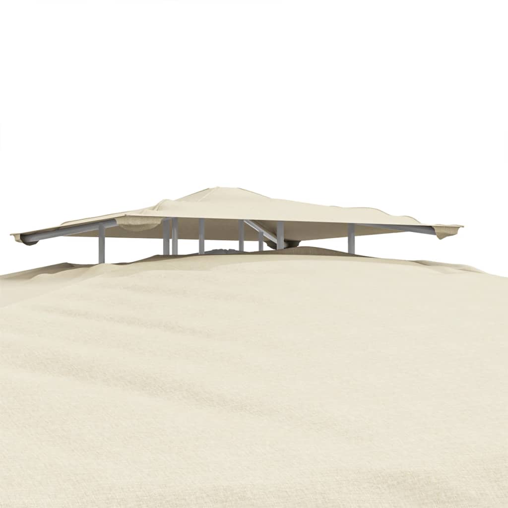 VidaXL Gazebo com telhado duplo 3x3x2,68 m tecido cor creme