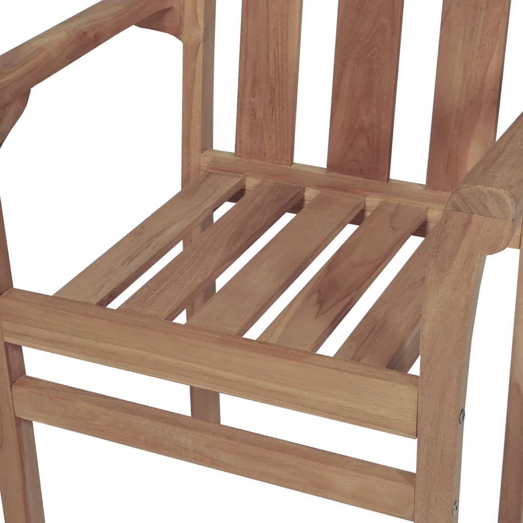 vidaXL Cadeiras de jardim empilháveis 4 pcs madeira de teca maciça