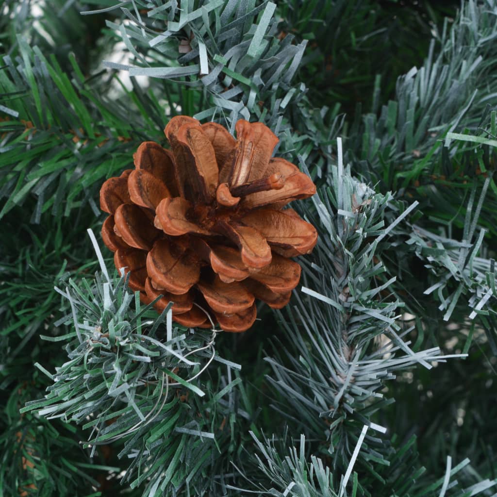 vidaXL Árvore de Natal artificial com pinhas 210 cm