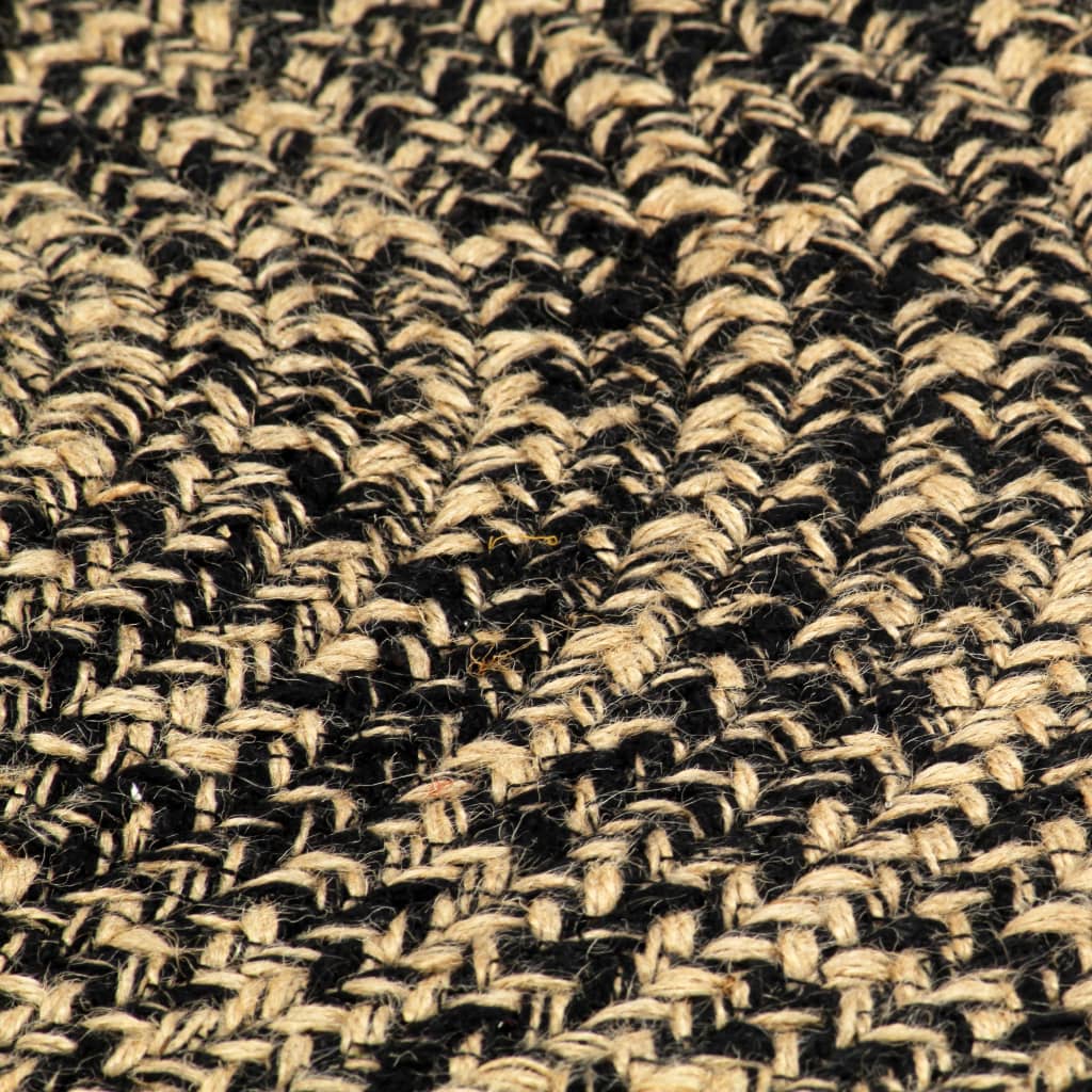 vidaXL Tapete artesanal em juta preto e natural 90 cm