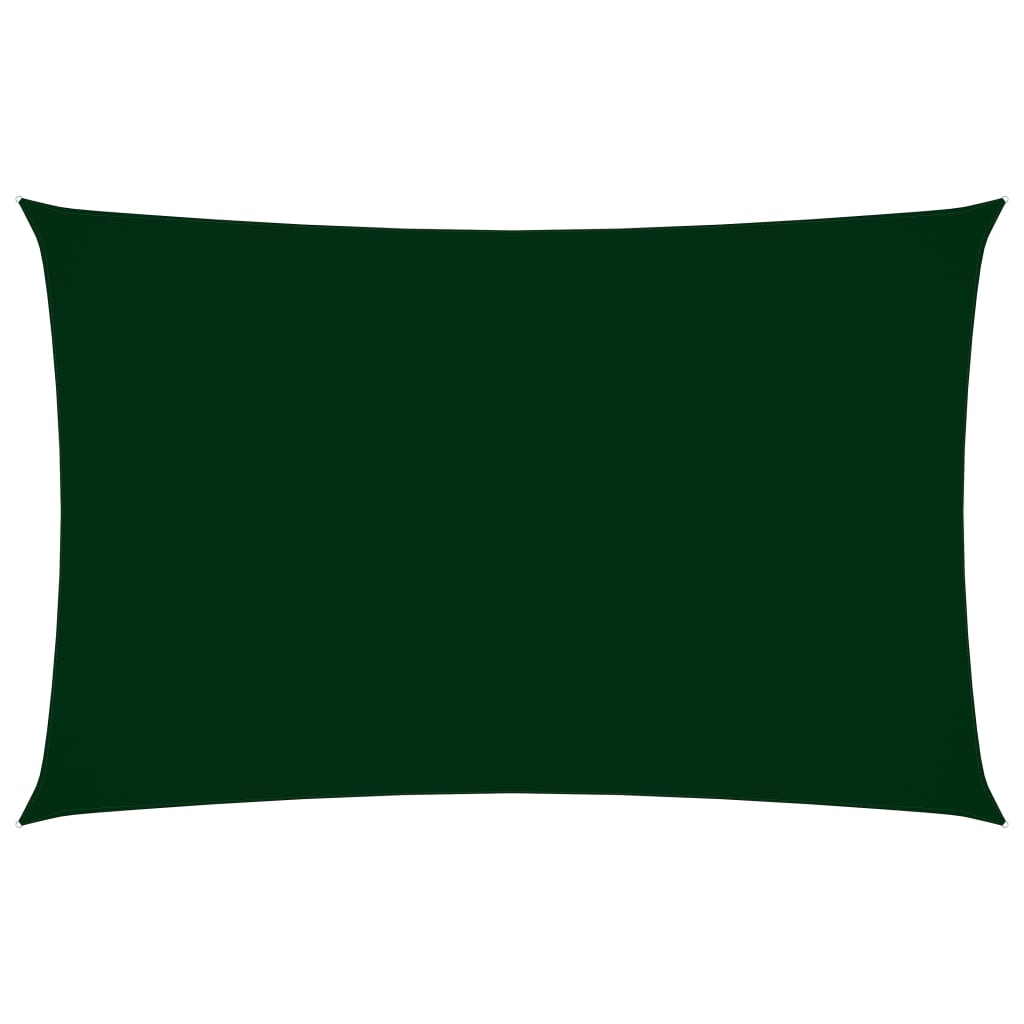 vidaXL Para-sol estilo vela tecido oxford retangular 3x6m verde-escuro