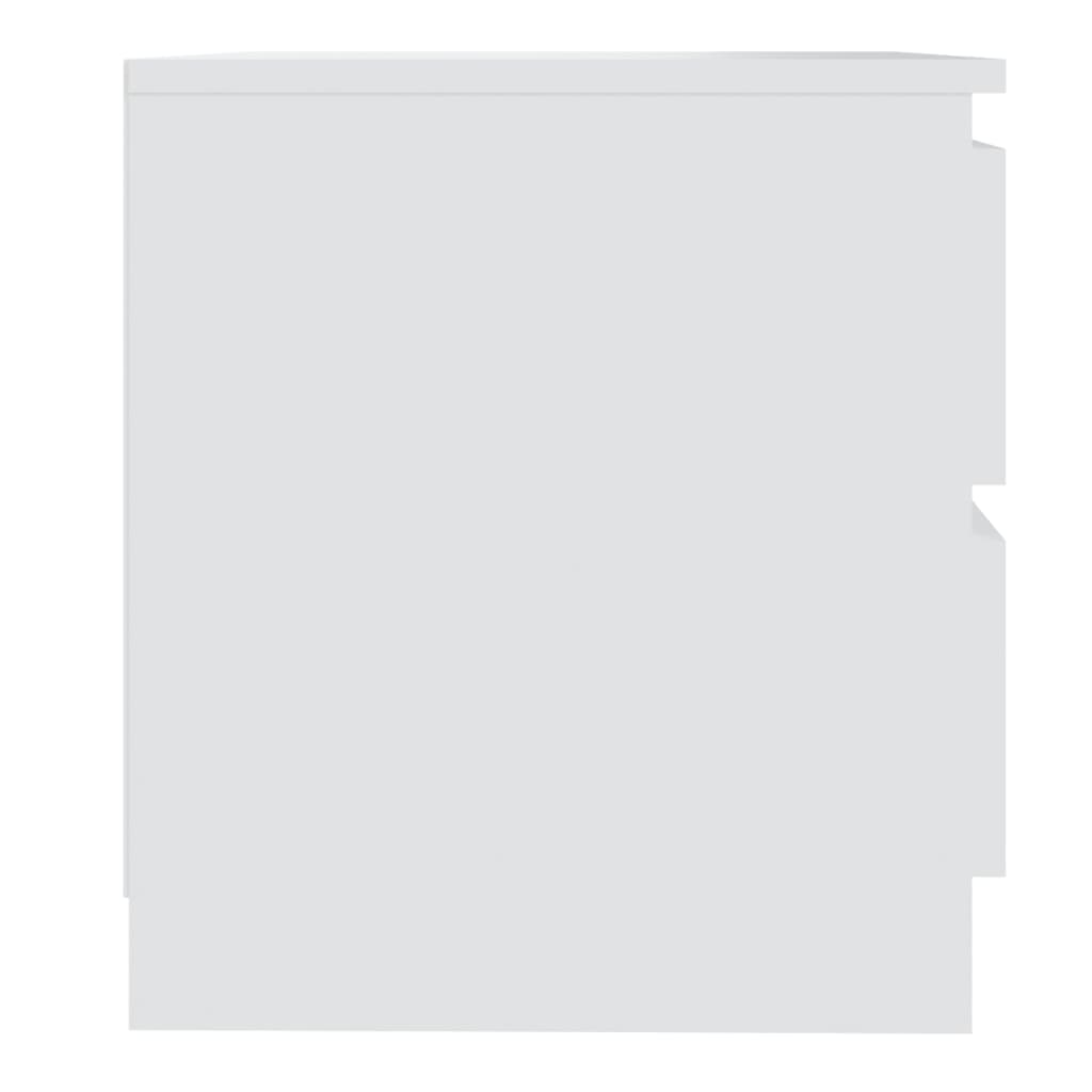 vidaXL Mesa de cabeceira 50x39x43,5 cm contraplacado branco