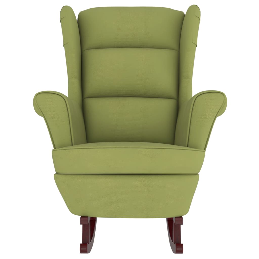 vidaXL Cadeira baloiço c/ pernas de metal e banco veludo verde-claro
