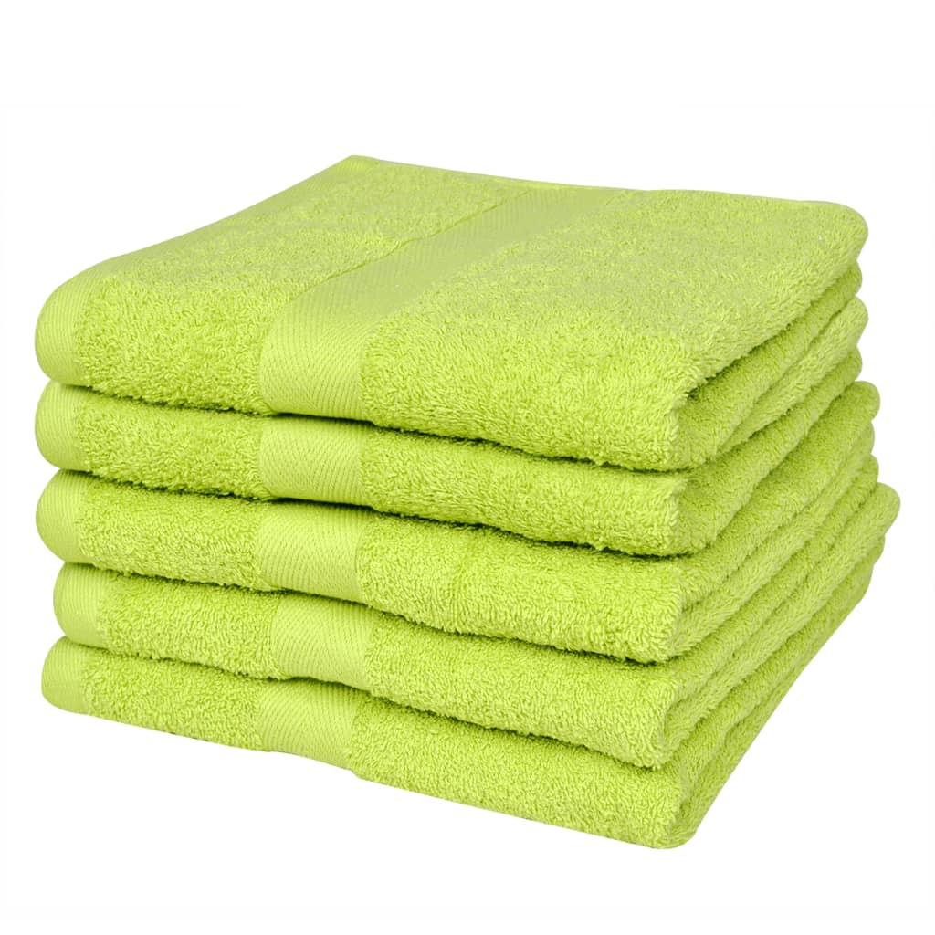 vidaXL Conjunto toalhas banho 5pcs algodão 500g 100x150cm verde maça