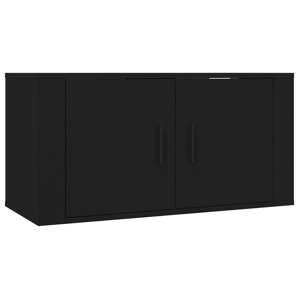 vidaXL 2 pcs conjunto móveis de TV derivados de madeira preto