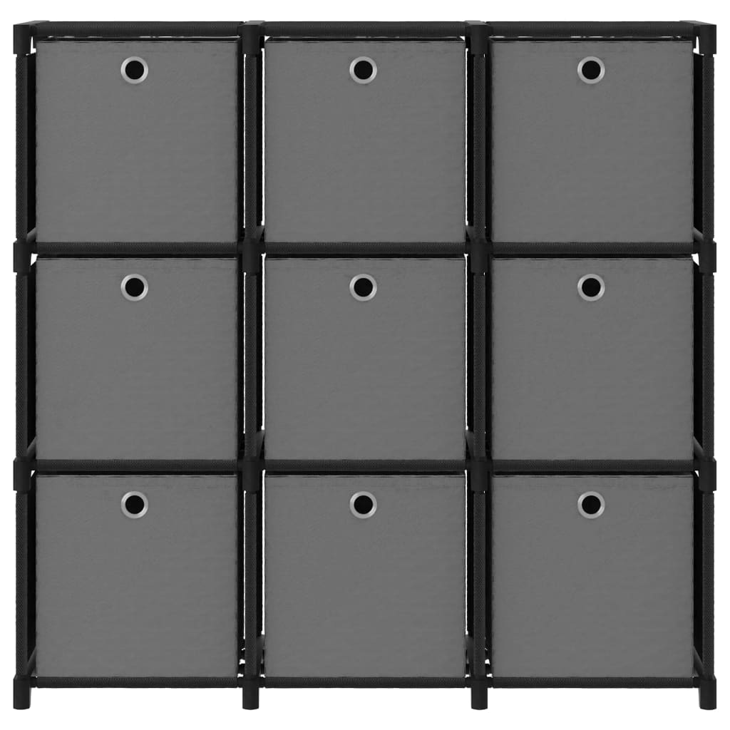 vidaXL Unid. prateleiras 9 cubos c/ caixas 103x30x107,5cm tecido preto