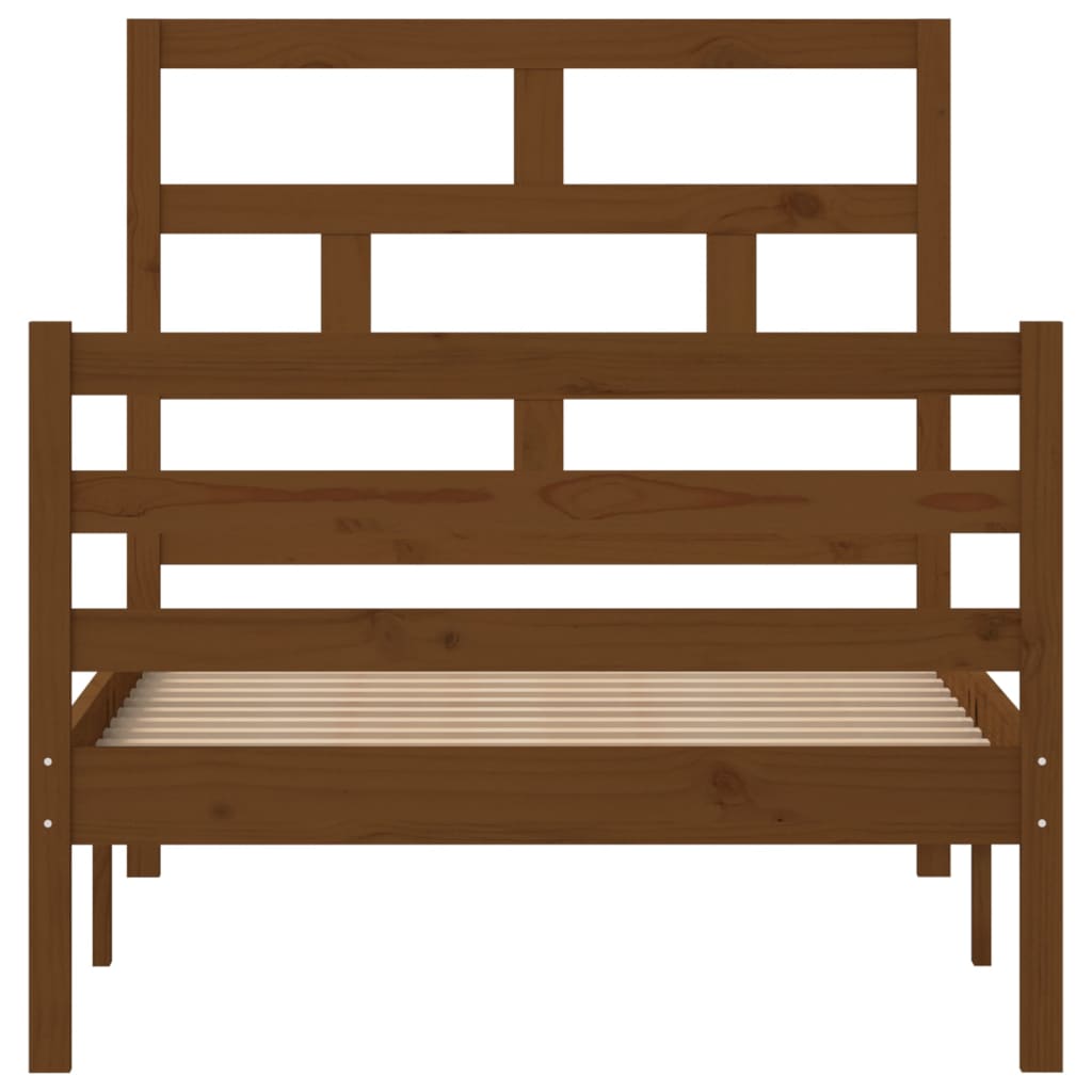 vidaXL Estrutura de cama 90x200cm madeira de pinho maciça castanho-mel