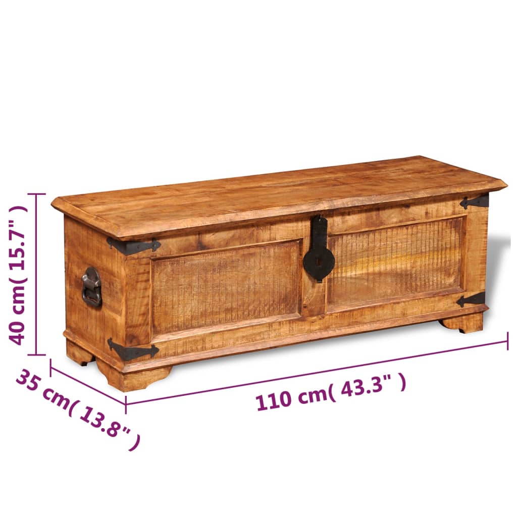 Caixa de armazenamento em madeira grosseira de manga