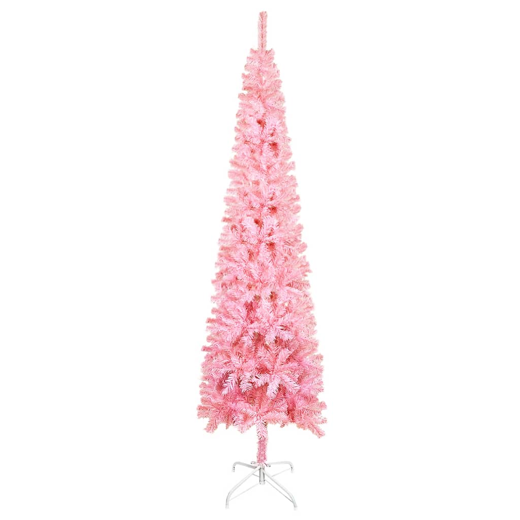 vidaXL Árvore de Natal fina 150 cm rosa