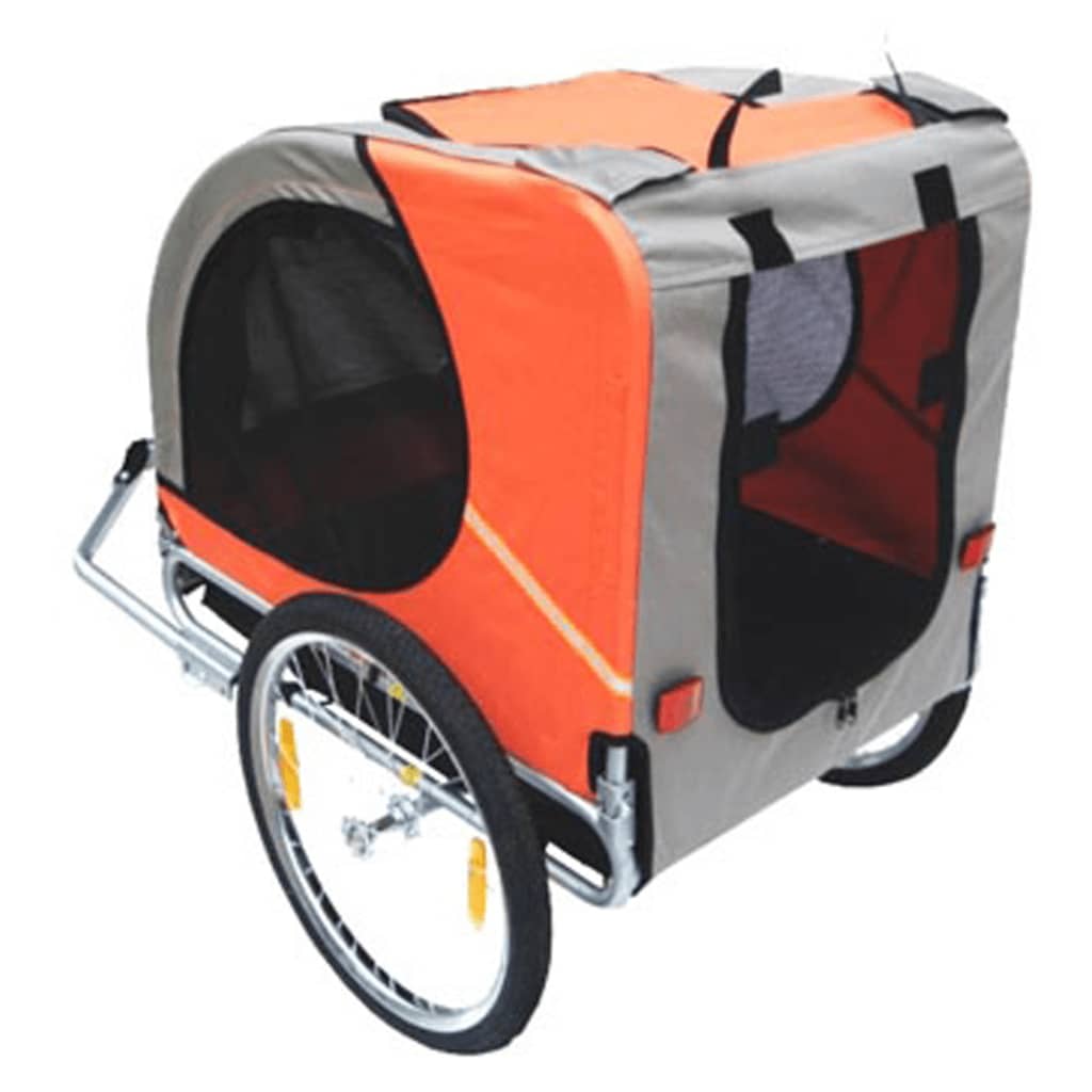 vidaXL Reboque de bicicletas para cães, Lassie laranja