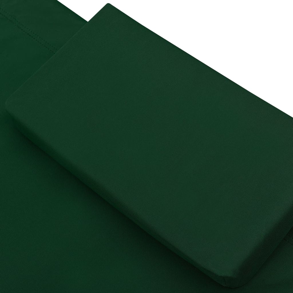 vidaXL Espreguiçadeira com toldo e almofada verde