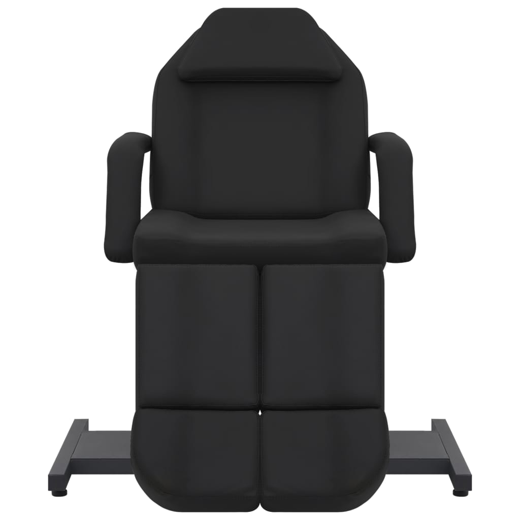 vidaXL Cadeira de esteticista couro artificial 180x62x78 cm preto