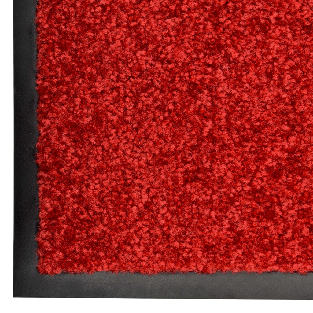 vidaXL Tapete de porta lavável 60x90 cm vermelho