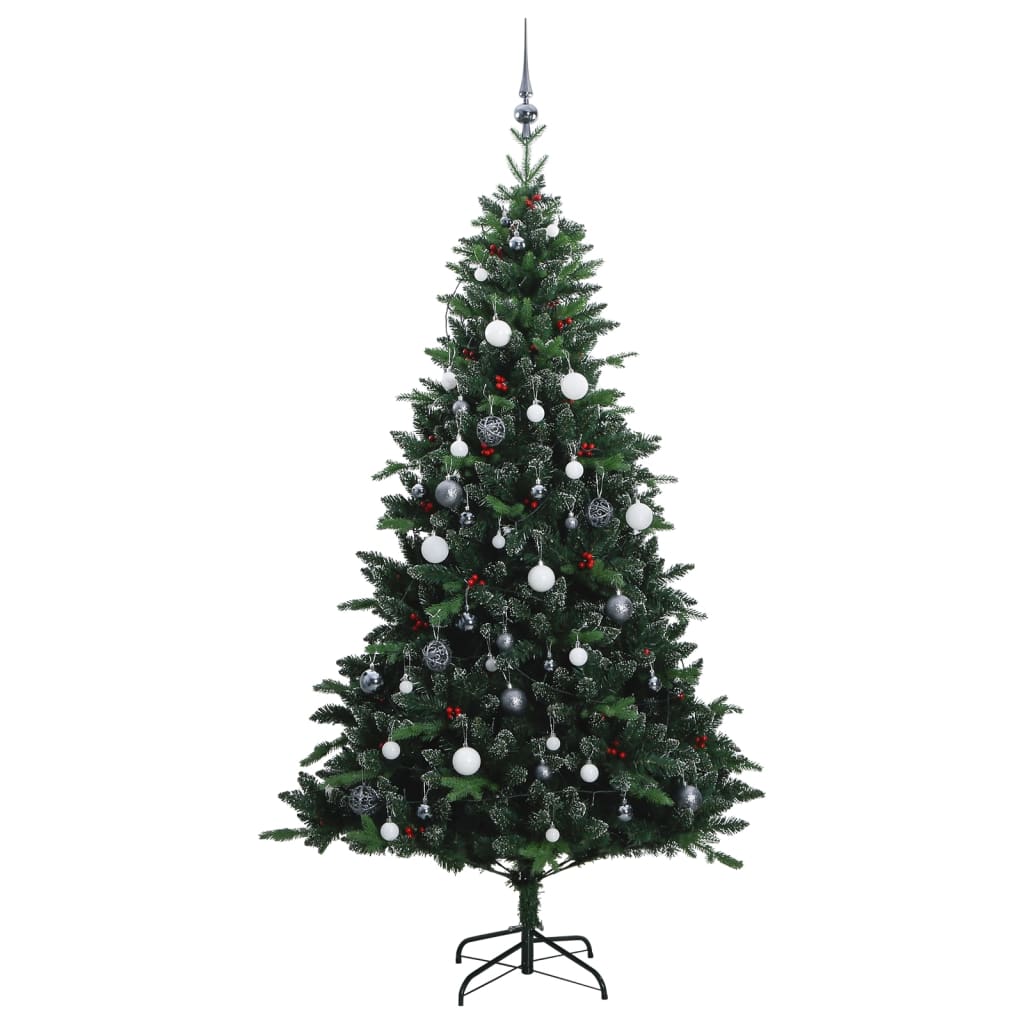 vidaXL Árvore Natal artificial articulada c/ 300 luzes LED+bolas 240cm
