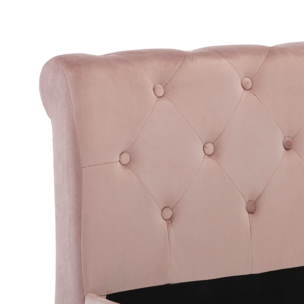 vidaXL Estrutura de cama 140x200 cm veludo cor-de-rosa