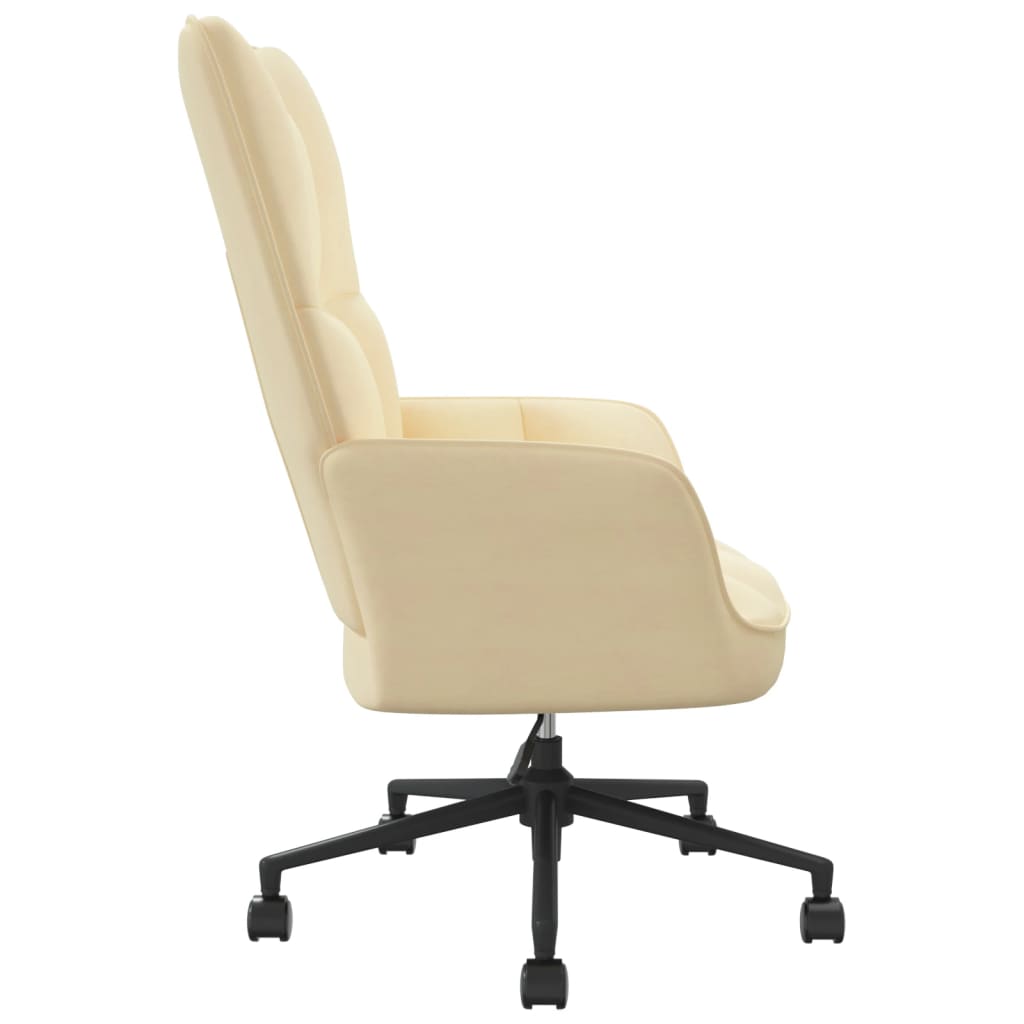 vidaXL Cadeira de descanso veludo branco nata