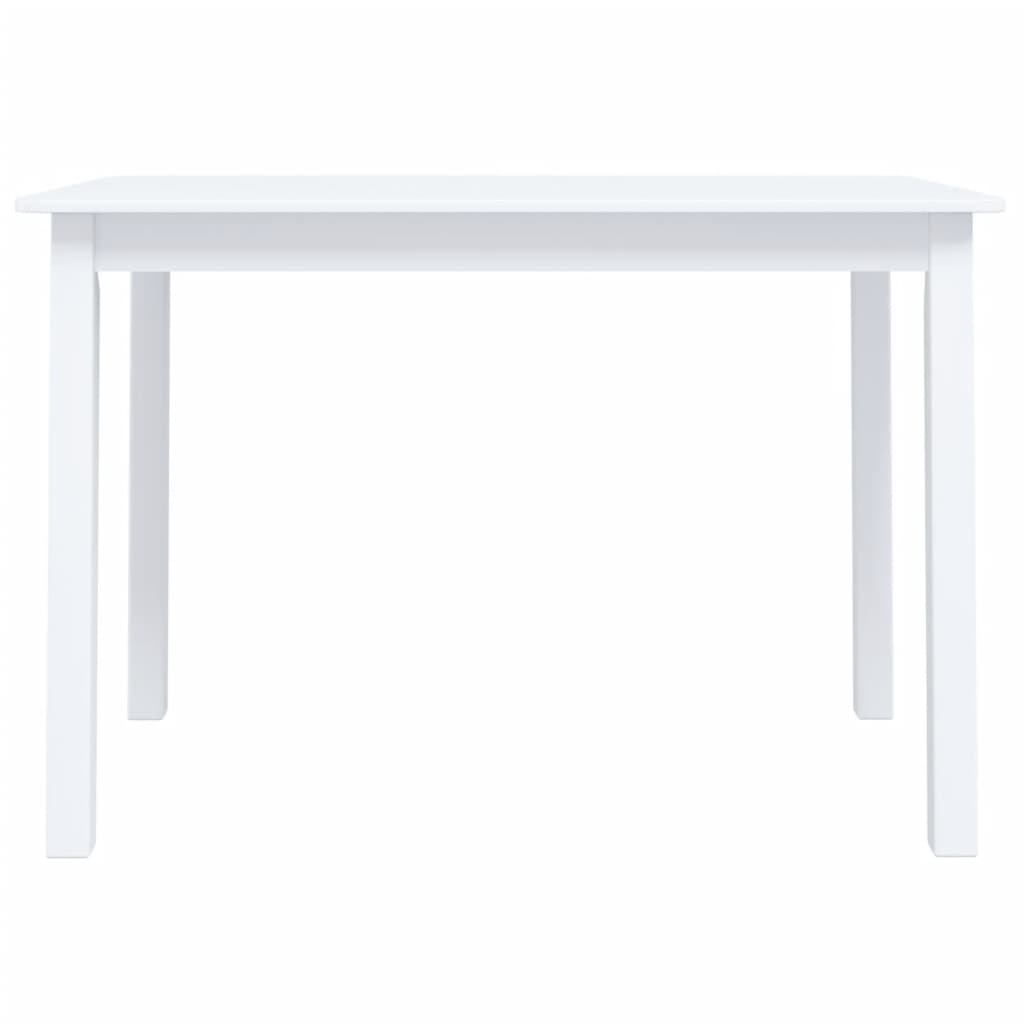 vidaXL Mesa de jantar 114x71x75cm madeira de seringueira maciça branco