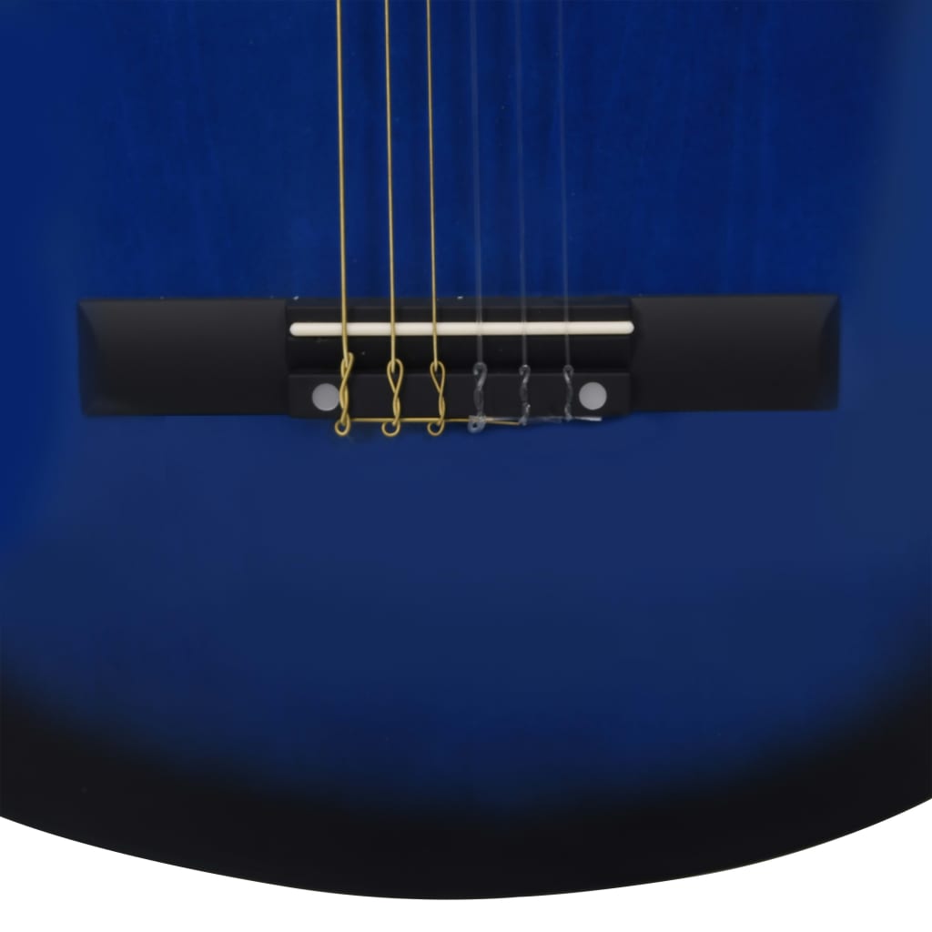 vidaXL Guitarra clássica cutaway com equalizador e 6 cordas azul