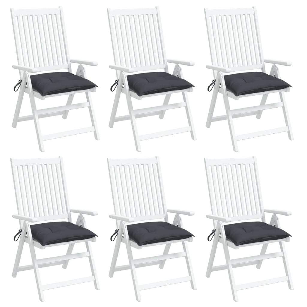 vidaXL Almofadões de cadeira 6 pcs 40x40x7 cm tecido oxford antracite