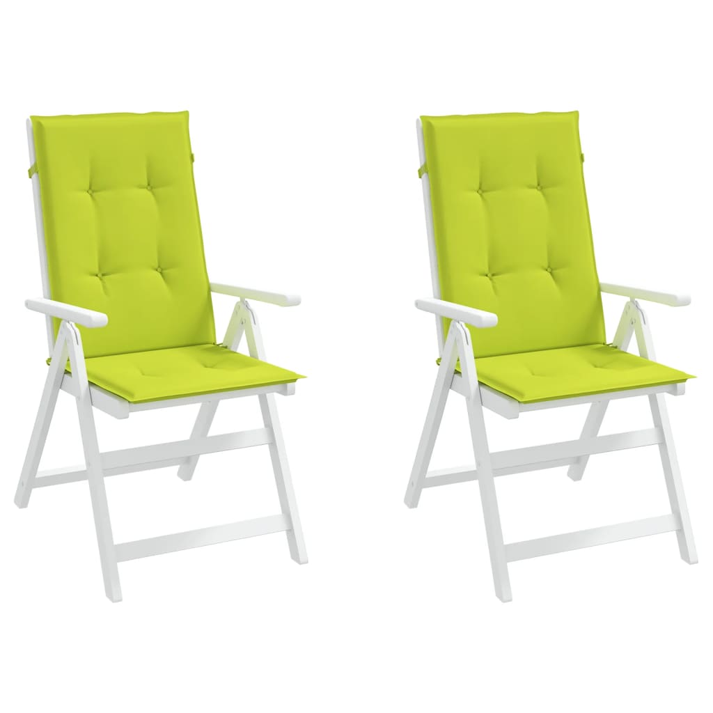 vidaXL Almofadões cadeiras altas de jardim 2pcs tecido verde brilhante