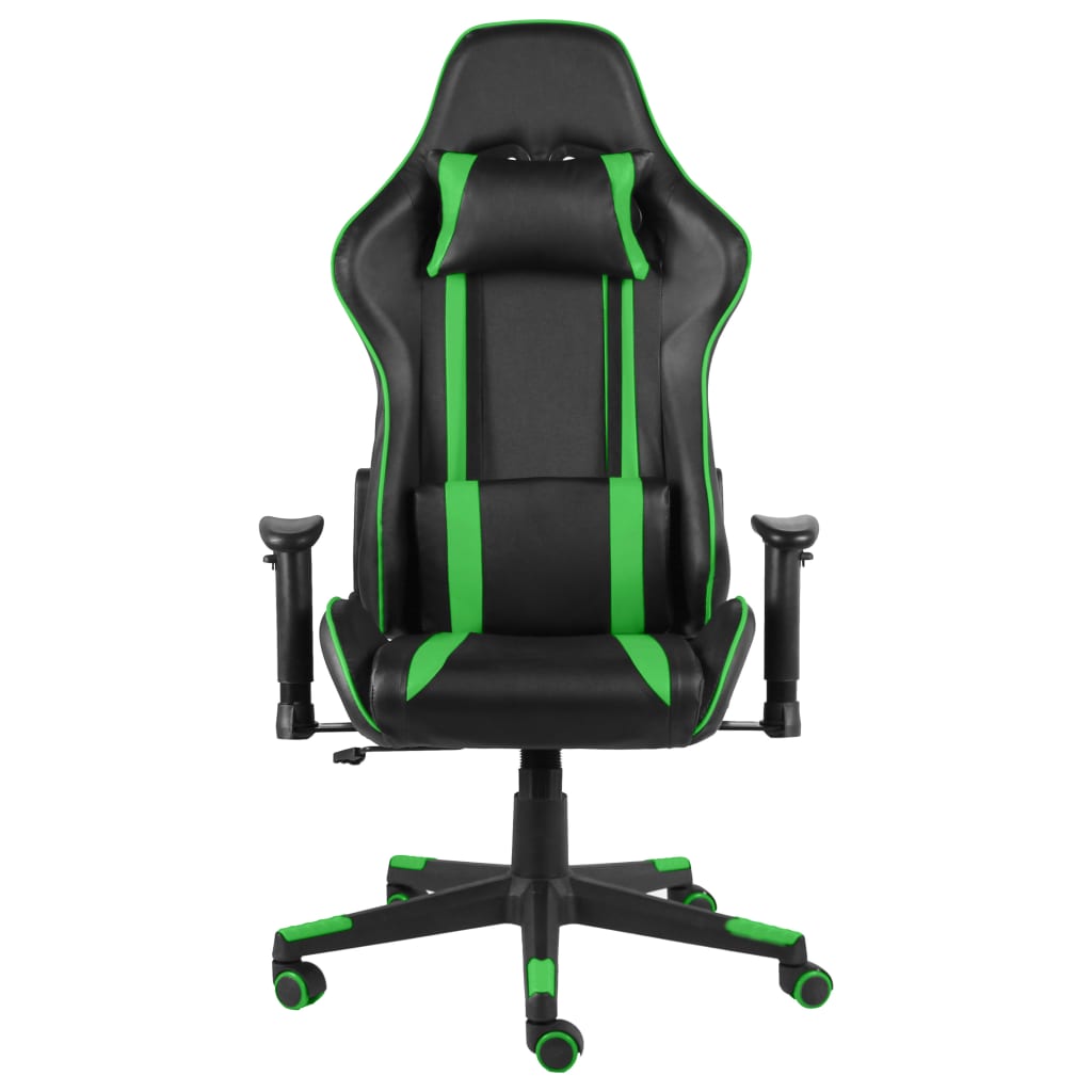 vidaXL Cadeira de gaming giratória PVC verde