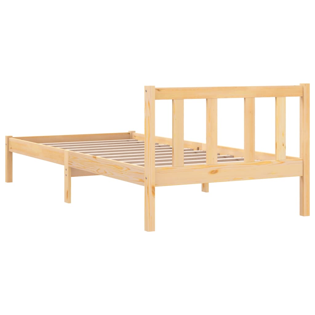 vidaXL Estrutura de cama solteiro 90x190 cm pinho maciço